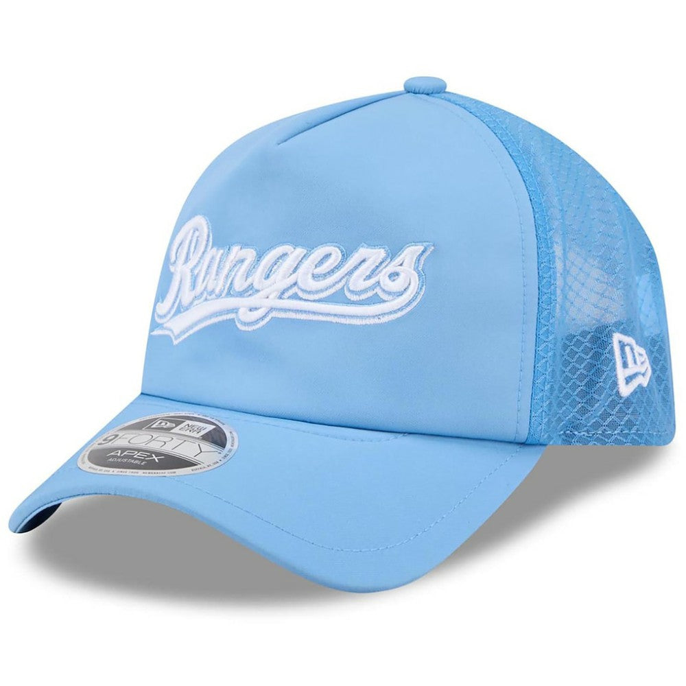 Texas Rangers New Era 2026 Batting Practice Alternate Apex 9FORTY Adjustable Hat - Light Blue Hats