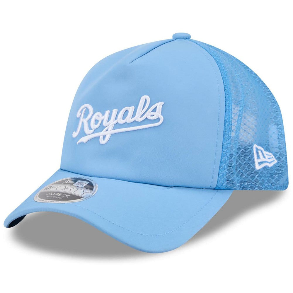 Kansas City Royals New Era 2026 Batting Practice Alternate Apex 9FORTY Adjustable Hat - Light Blue Hats