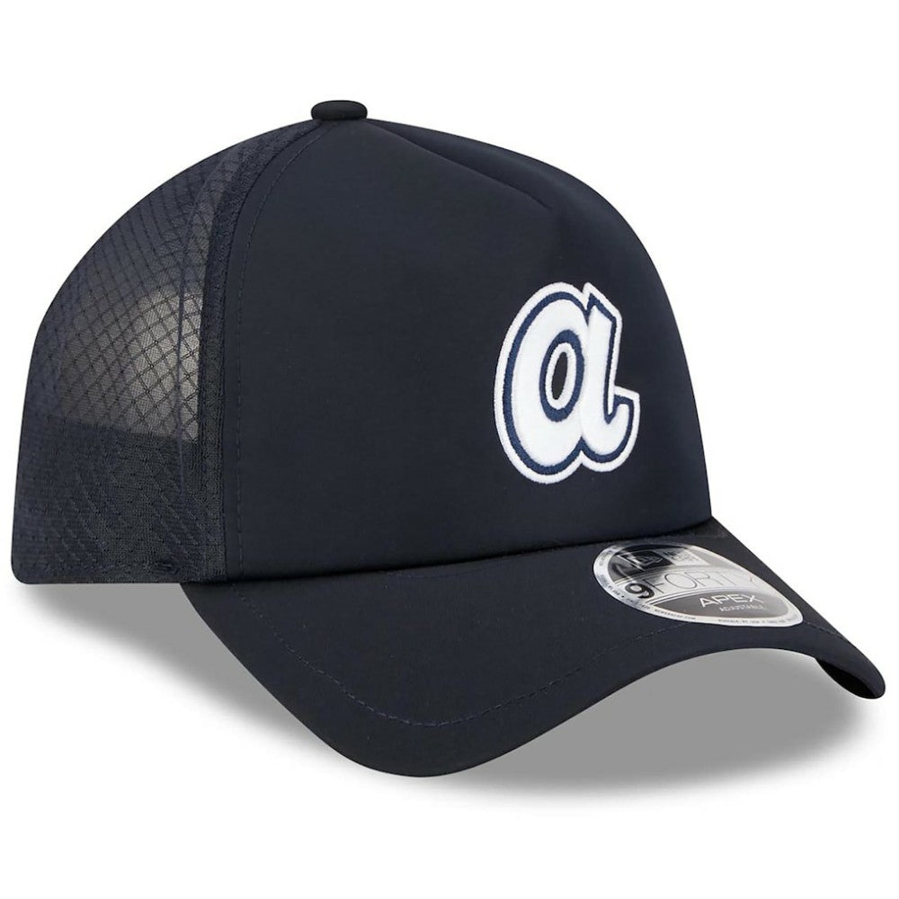 Atlanta Braves New Era 2026 Batting Practice Alternate Apex 9FORTY Adjustable Hat - Navy Hats