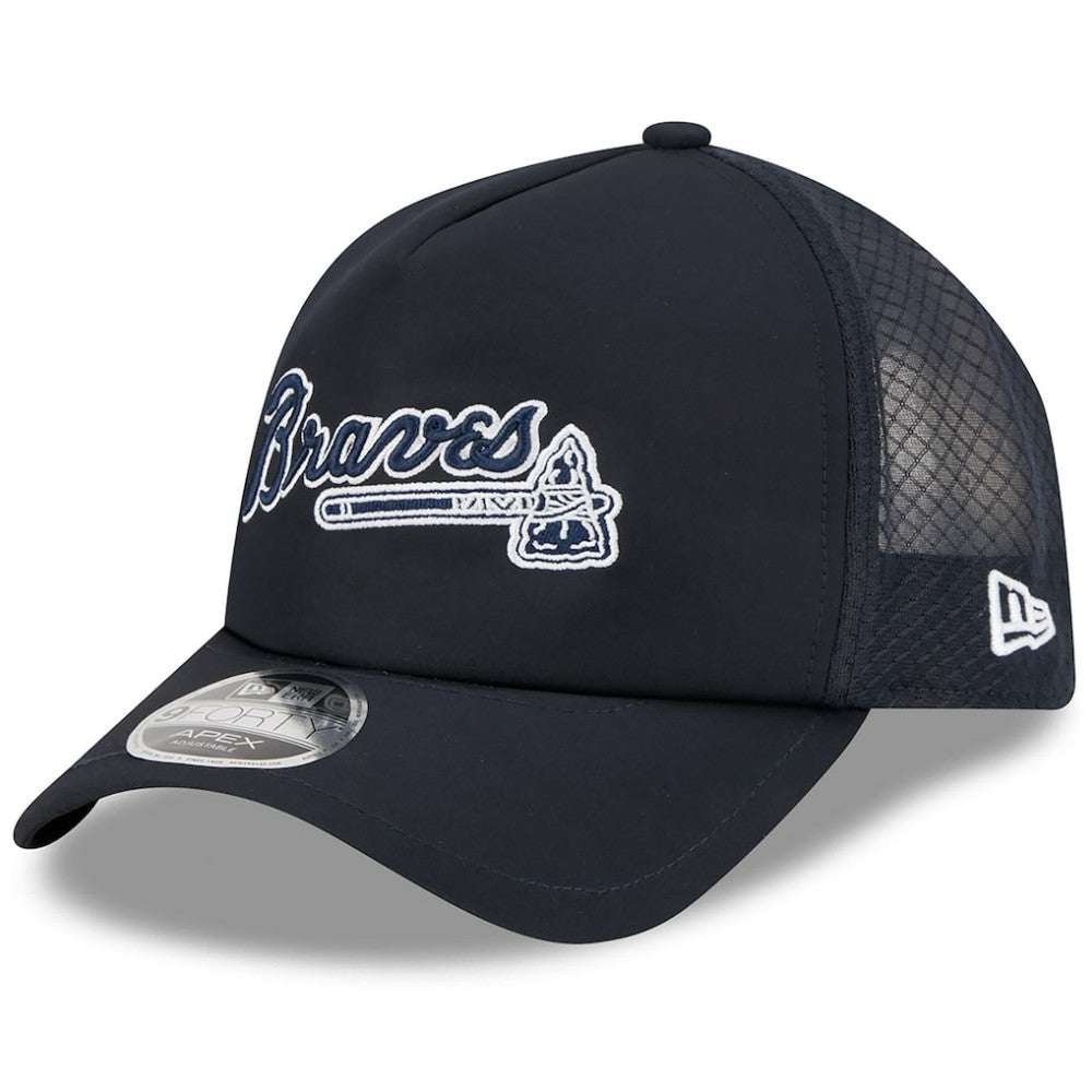 Atlanta Braves New Era 2026 Batting Practice Alternate Apex 9FORTY Adjustable Hat - Navy Hats