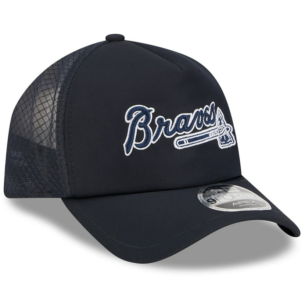 Atlanta Braves New Era 2026 Batting Practice Alternate Apex 9FORTY Adjustable Hat - Navy Hats