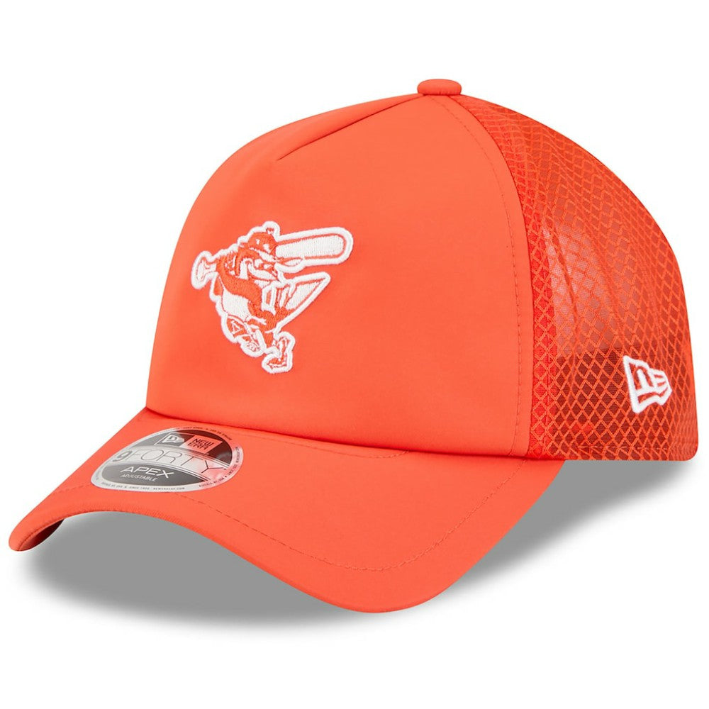 Baltimore Orioles New Era 2026 Batting Practice Alternate Apex 9FORTY Adjustable Hat - Orange Hats