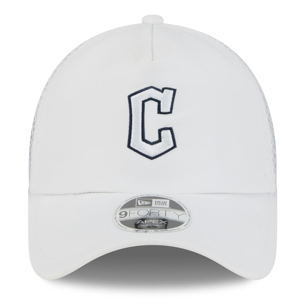 Cleveland Guardians New Era 2026 Batting Practice Apex 9FORTY Adjustable Trucker Hat - White Hats