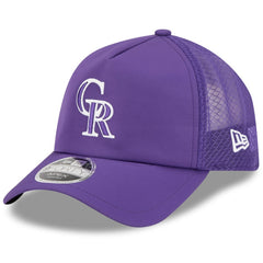 Colorado Rockies New Era 2026 Batting Practice Apex 9FORTY Adjustable Trucker Hat - Purple Hats