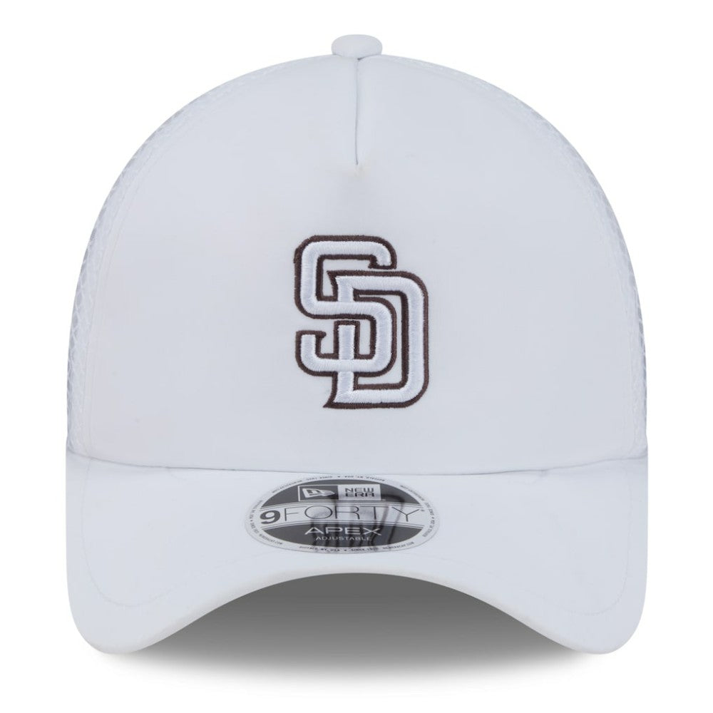 San Diego Padres New Era 2026 Batting Practice Apex 9FORTY Adjustable Trucker Hat - White Hats