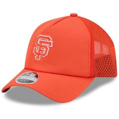 San Francisco Giants New Era 2026 Batting Practice Apex 9FORTY Adjustable Trucker Hat - Orange Hats