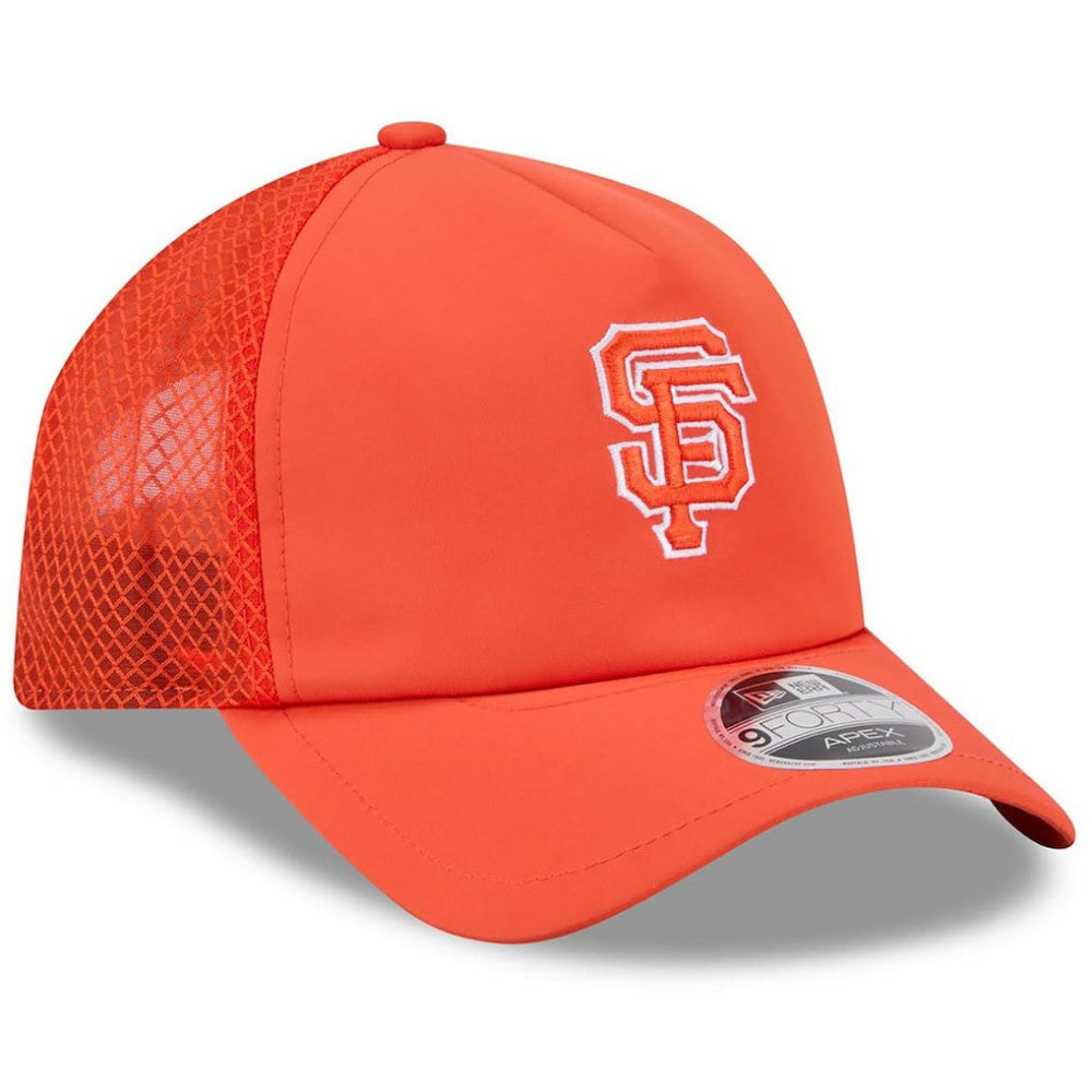 San Francisco Giants New Era 2026 Batting Practice Apex 9FORTY Adjustable Trucker Hat - Orange Hats