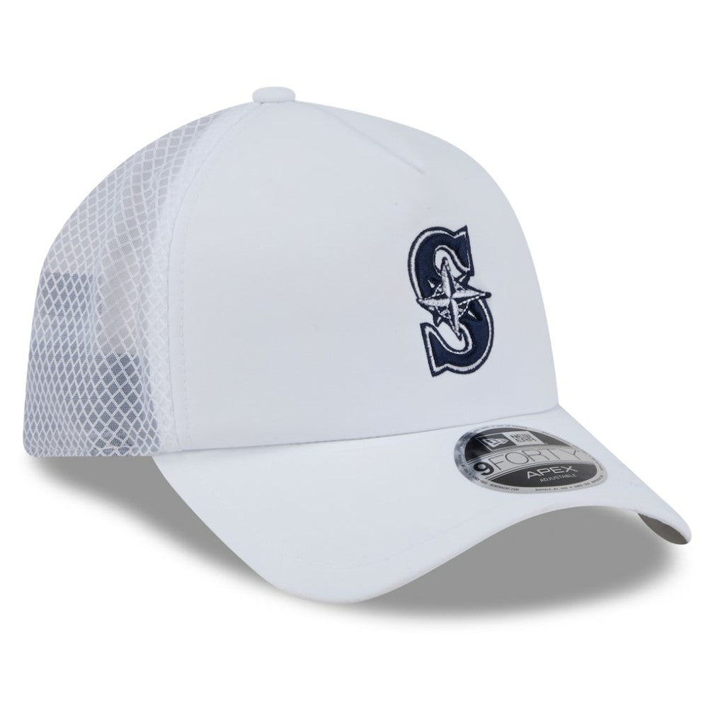Seattle Mariners New Era 2026 Batting Practice Apex 9FORTY Adjustable Trucker Hat - White Hats