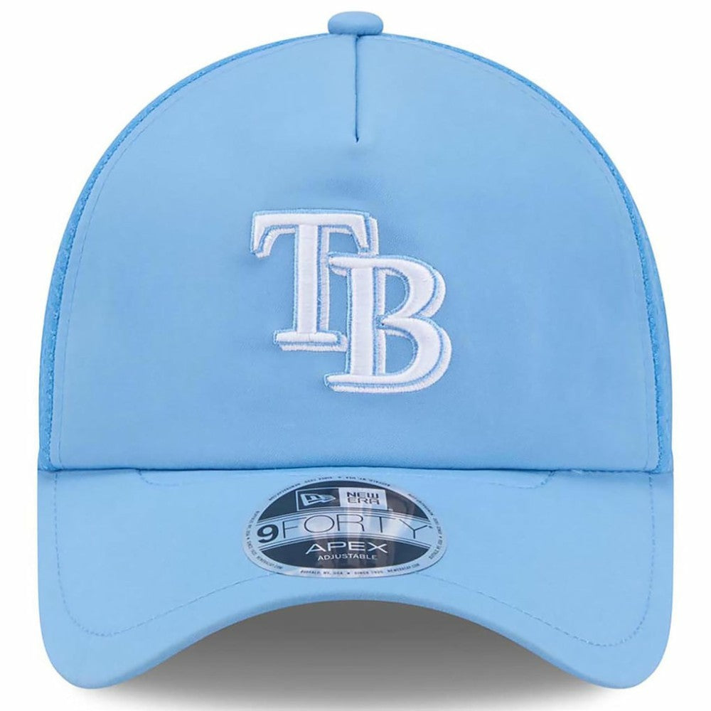 Tampa Bay Rays New Era 2026 Batting Practice Apex 9FORTY Adjustable Trucker Hat - Light Blue Hats