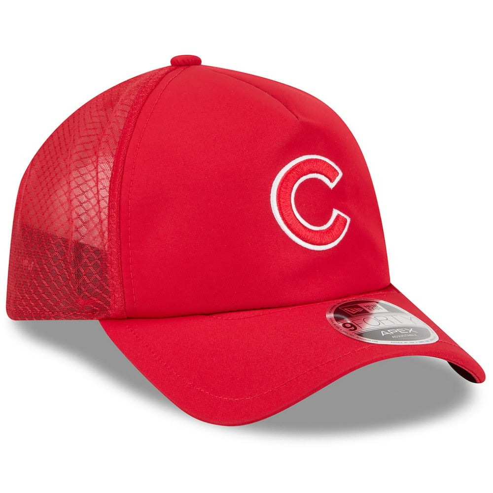 Chicago Cubs New Era 2026 Batting Practice Apex 9FORTY Adjustable Trucker Hat - Red Hats