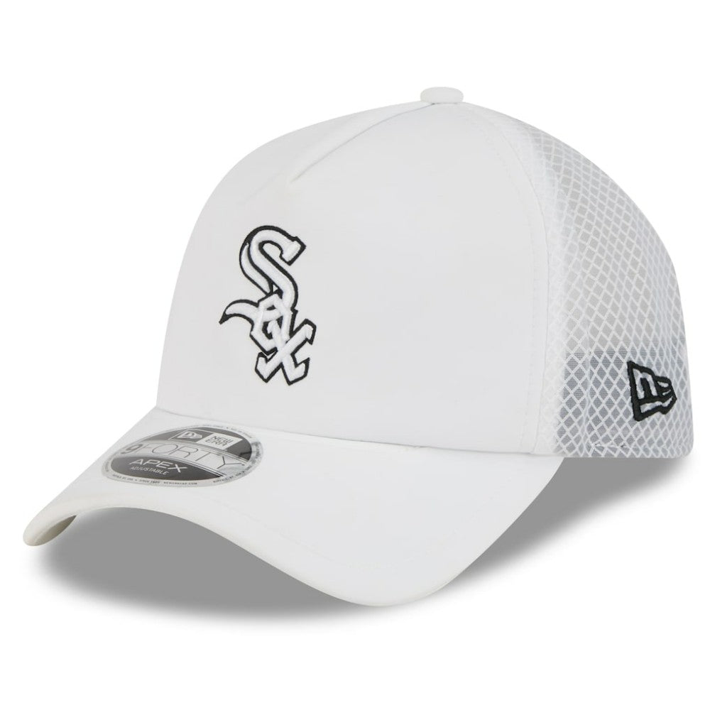 Chicago White Sox New Era 2026 Batting Practice Apex 9FORTY Adjustable Trucker Hat - White Hats