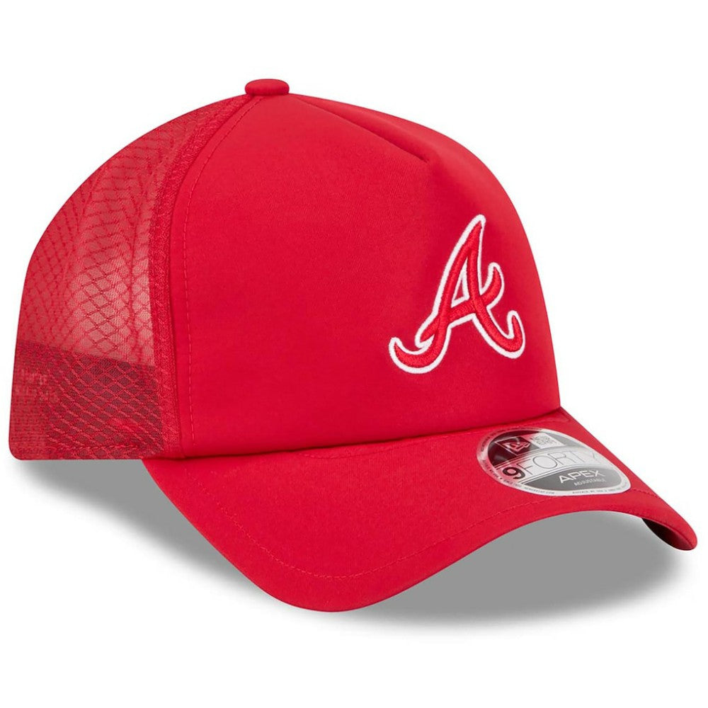 Atlanta Braves New Era 2026 Batting Practice Apex 9FORTY Adjustable Trucker Hat - Red Hats