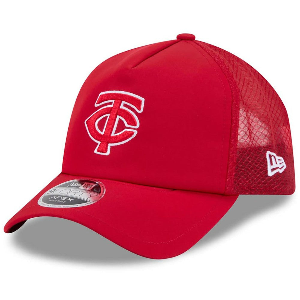 Minnesota Twins New Era 2026 Batting Practice Apex 9FORTY Adjustable Trucker Hat - Red Hats