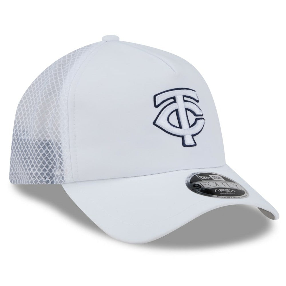Minnesota Twins New Era 2026 Batting Practice Apex 9FORTY Adjustable Trucker Hat - White Hats