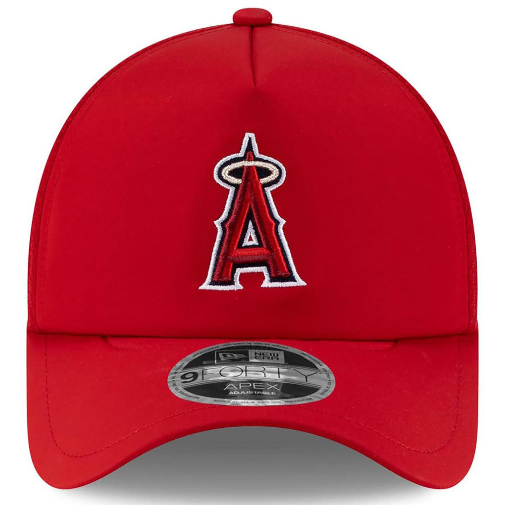 Los Angeles Angels New Era 2026 Batting Practice Apex 9FORTY Adjustable Trucker Hat - Red Hats