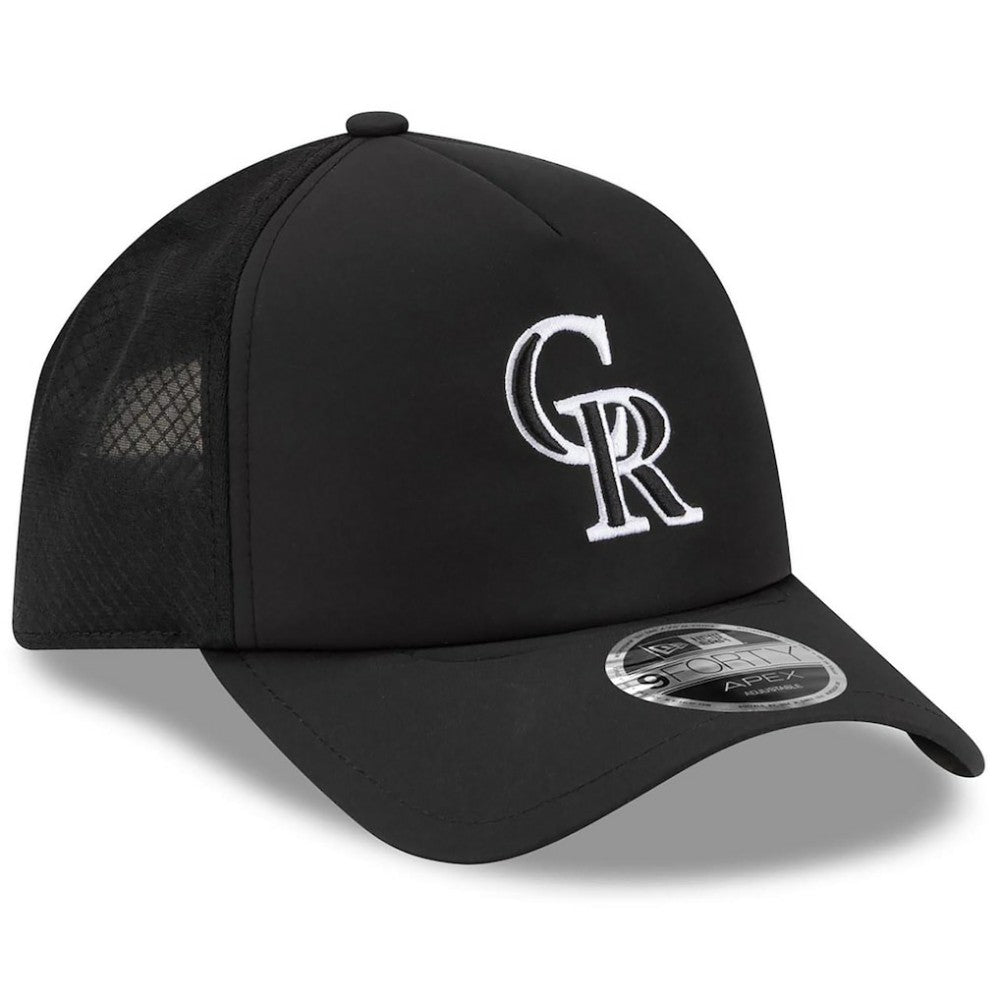 Colorado Rockies New Era 2026 Batting Practice Apex 9FORTY Adjustable Trucker Hat - Black Hats