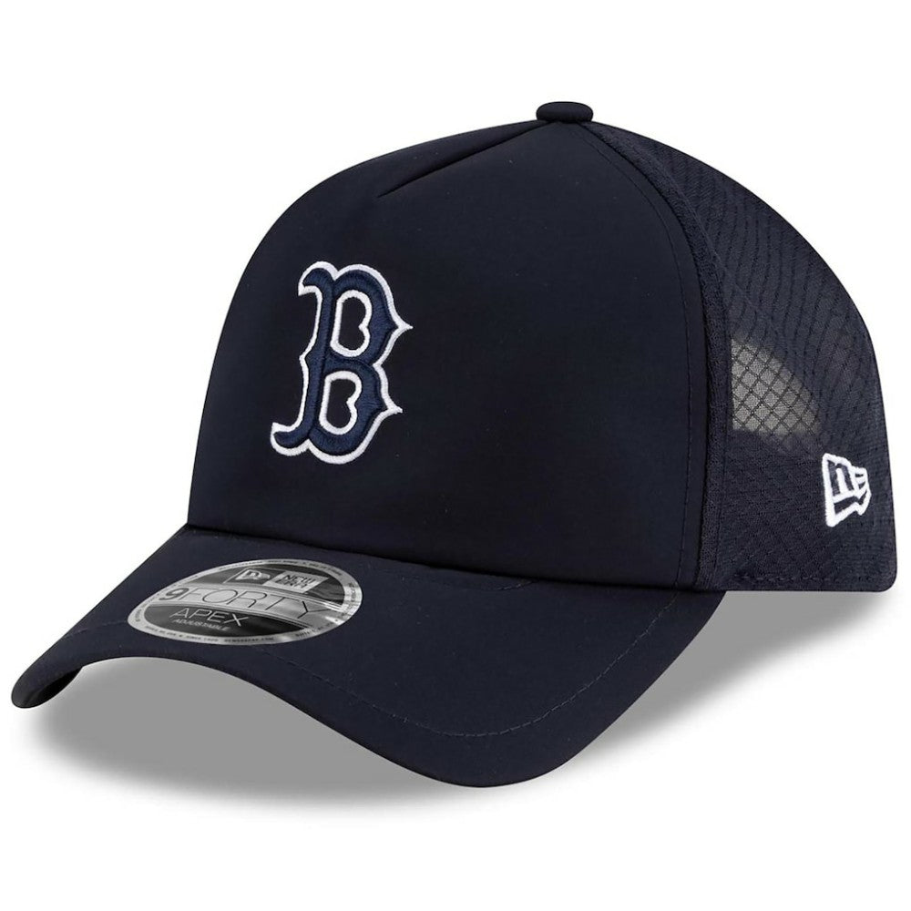 Boston Red Sox New Era 2026 Batting Practice Apex 9FORTY Adjustable Trucker Hat - Navy Hats