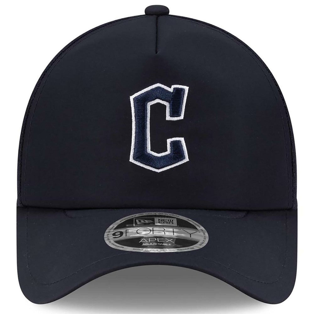 Cleveland Guardians New Era 2026 Batting Practice Apex 9FORTY Adjustable Trucker Hat - Navy Hats
