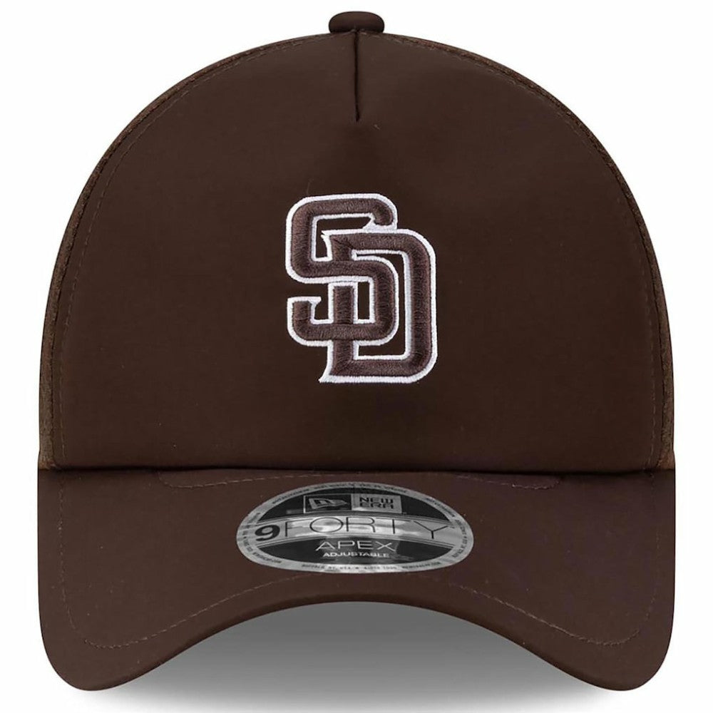 San Diego Padres New Era 2026 Batting Practice Apex 9FORTY Adjustable Trucker Hat - Brown Hats
