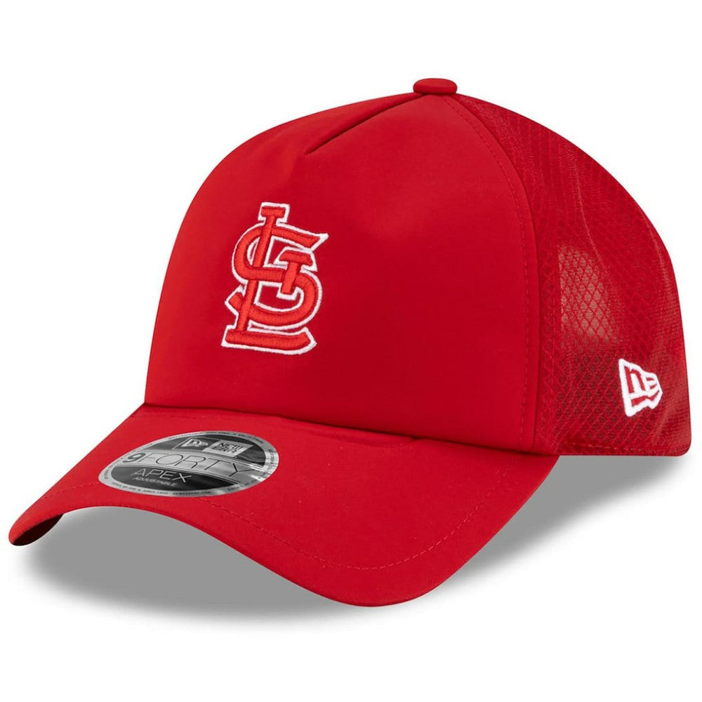 St. Louis Cardinals New Era 2026 Batting Practice Apex 9FORTY Adjustable Trucker Hat - Red Hats