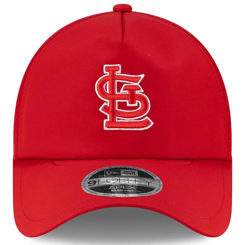 St. Louis Cardinals New Era 2026 Batting Practice Apex 9FORTY Adjustable Trucker Hat - Red Hats