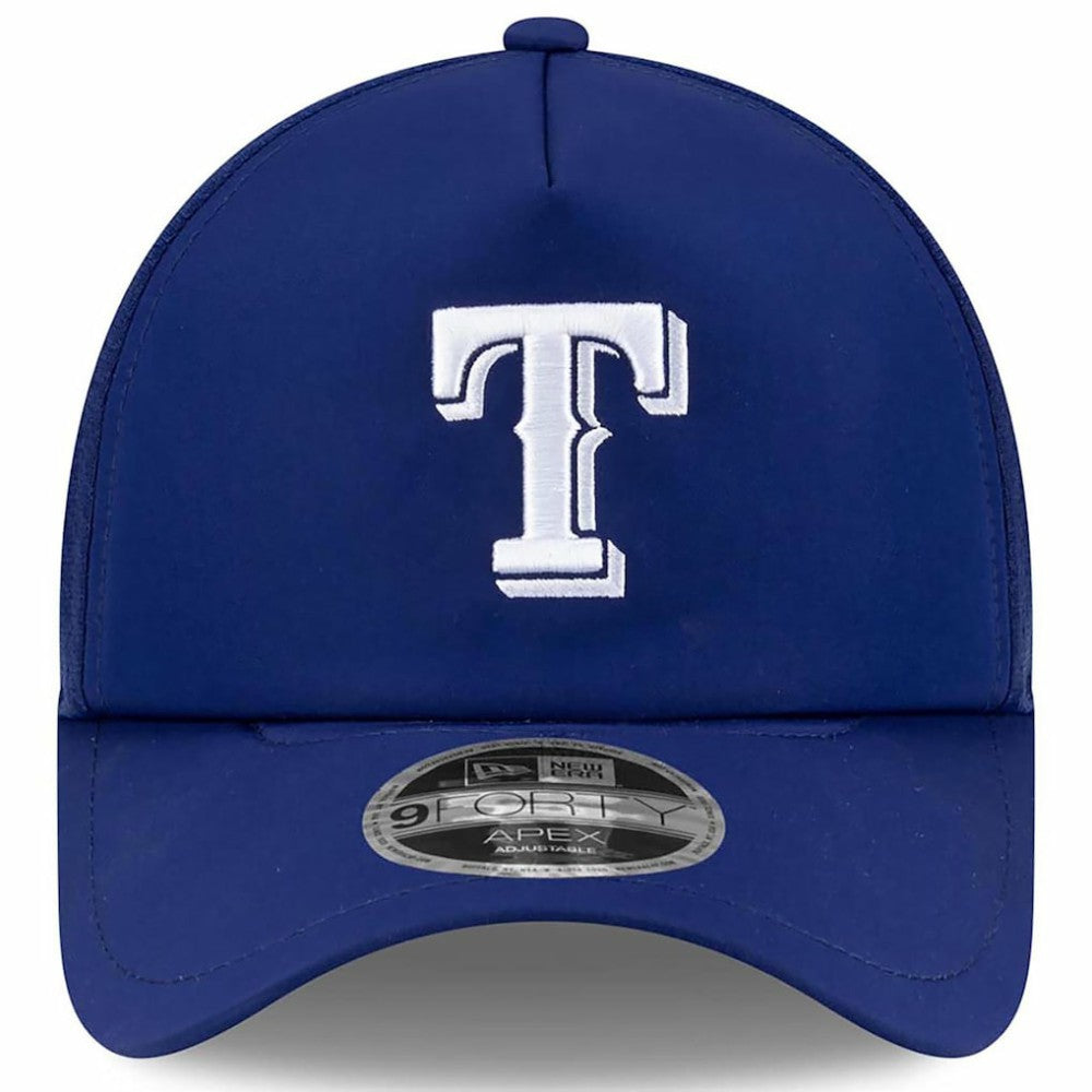 Texas Rangers New Era 2026 Batting Practice Apex 9FORTY Adjustable Trucker Hat - Royal Hats