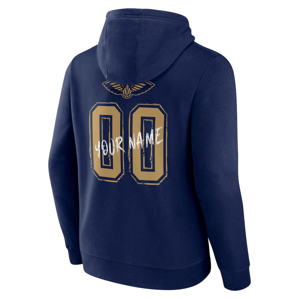 New Orleans Pelicans Hustle Custom Pullover Hoodie Navy