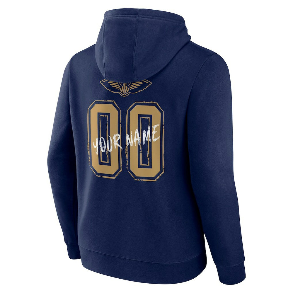 New Orleans Pelicans Hustle Custom Pullover Hoodie Navy