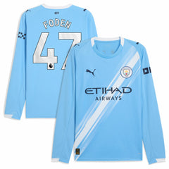 Phil Foden Manchester City 2025/26 Home Replica Long Sleeve Player Jersey Sky Blue - Puma outlet