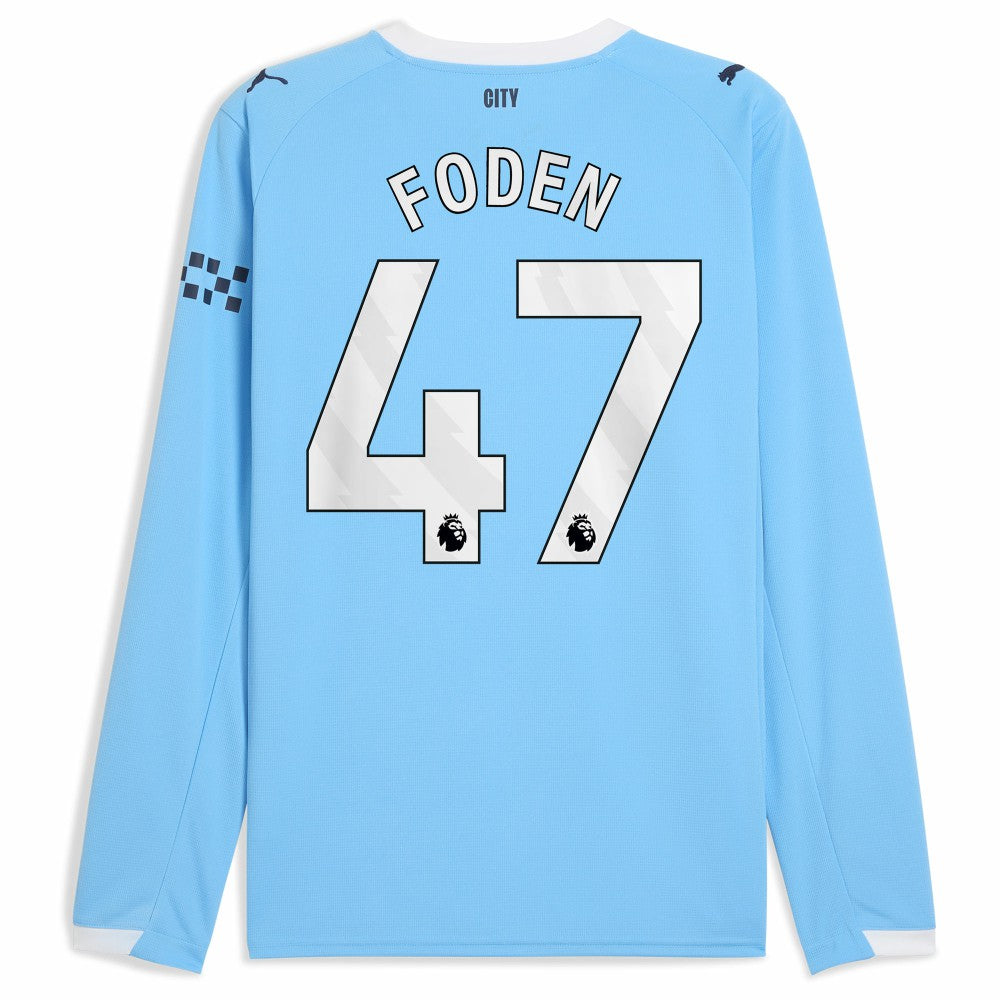 Phil Foden Manchester City 2025/26 Home Replica Long Sleeve Player Jersey Sky Blue - Puma outlet