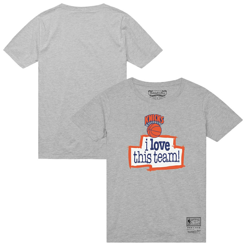 New York Knicks I Love This Team T-Shirt Heather Gray - Mitchell & Ness