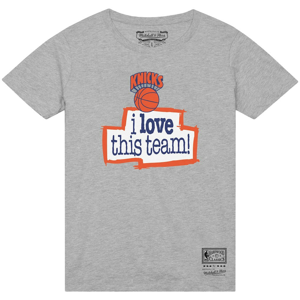 New York Knicks I Love This Team T-Shirt Heather Gray - Mitchell & Ness