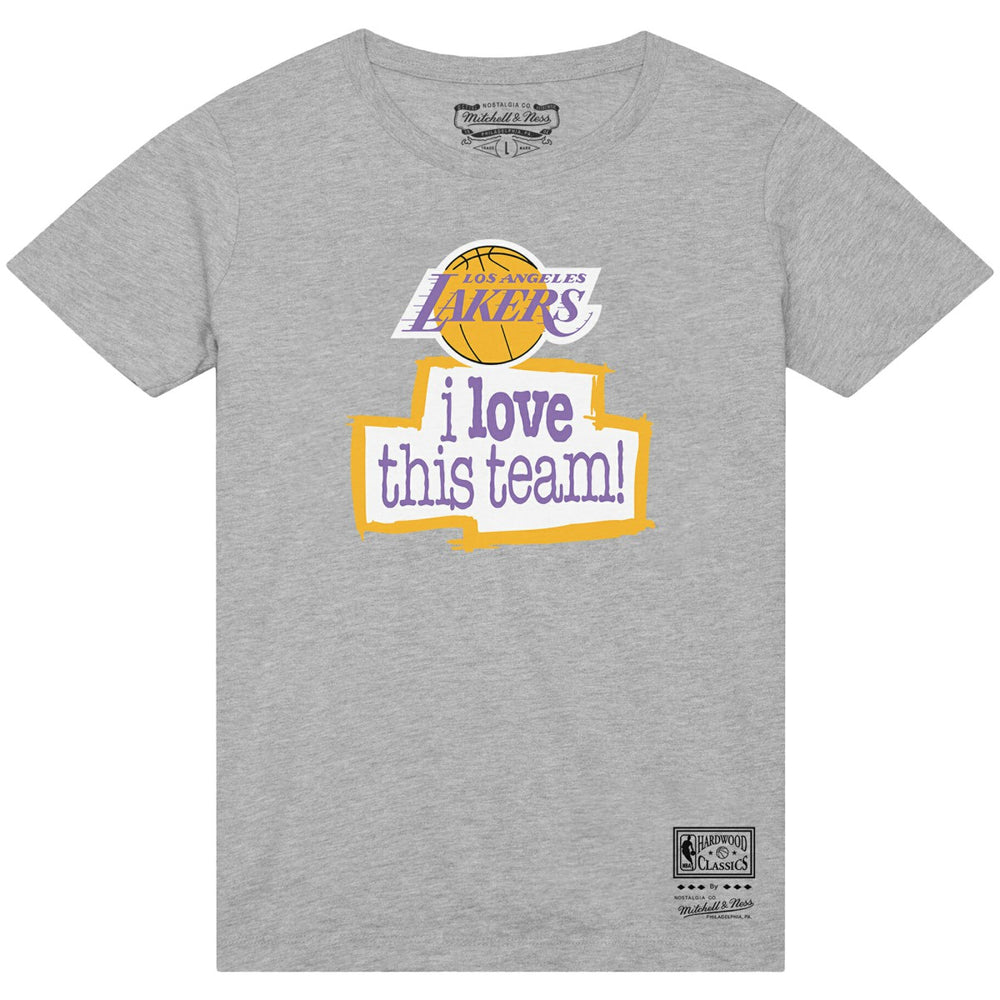 Los Angeles Lakers I Love This Team T-Shirt Heather Gray - Mitchell & Ness