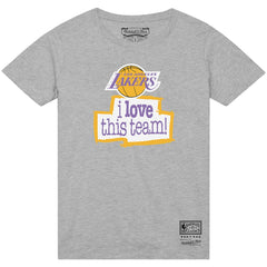 Los Angeles Lakers I Love This Team T-Shirt Heather Gray - Mitchell & Ness