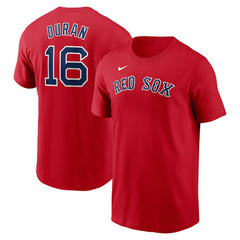 Jarren Duran Boston Red Sox Nike Fuse Name & Number T-Shirt - Red T-shirts