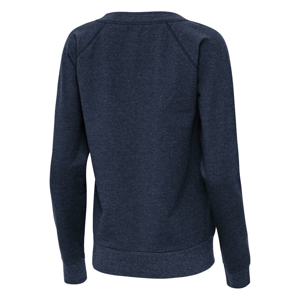 Milwaukee Brewers Antigua Women's Varsity Tri-Blend V-Neck Long Sleeve T-Shirt - Heather Navy T-shirts
