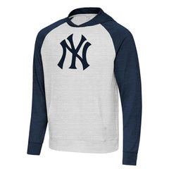 New York Yankees Antigua Urgent Pullover Hoodie - Heather Navy/Gray Hoodies