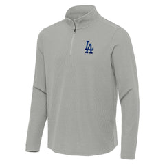 Los Angeles Dodgers Antigua Sync Tri-Blend Quarter-Zip Pullover - Heather Gray Pullover