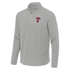 Texas Rangers Antigua Sync Tri-Blend Quarter-Zip Pullover - Heather Gray Pullover