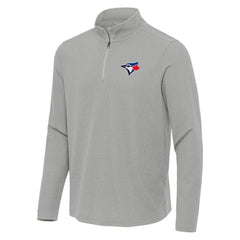 Toronto Blue Jays Antigua Sync Tri-Blend Quarter-Zip Pullover - Heather Gray Pullover