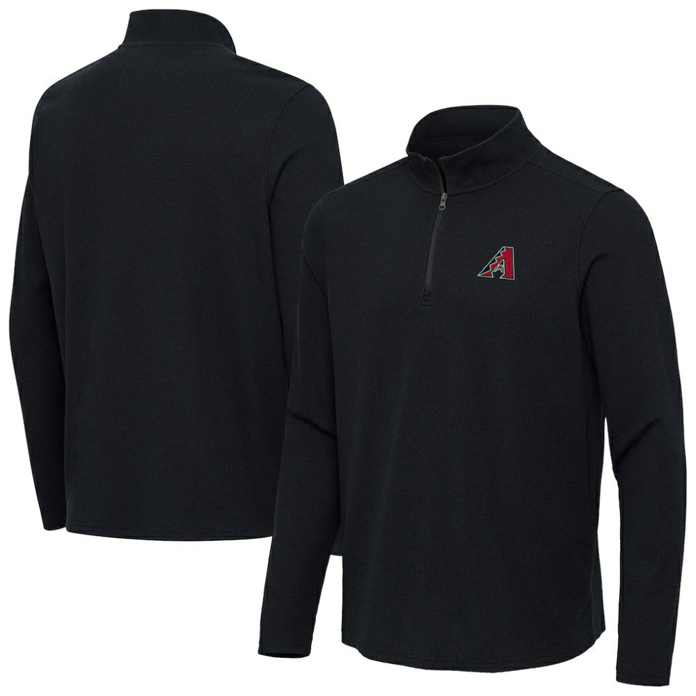 Arizona Diamondbacks Antigua Sync Tri-Blend Quarter-Zip Pullover - Heather Black Pullover