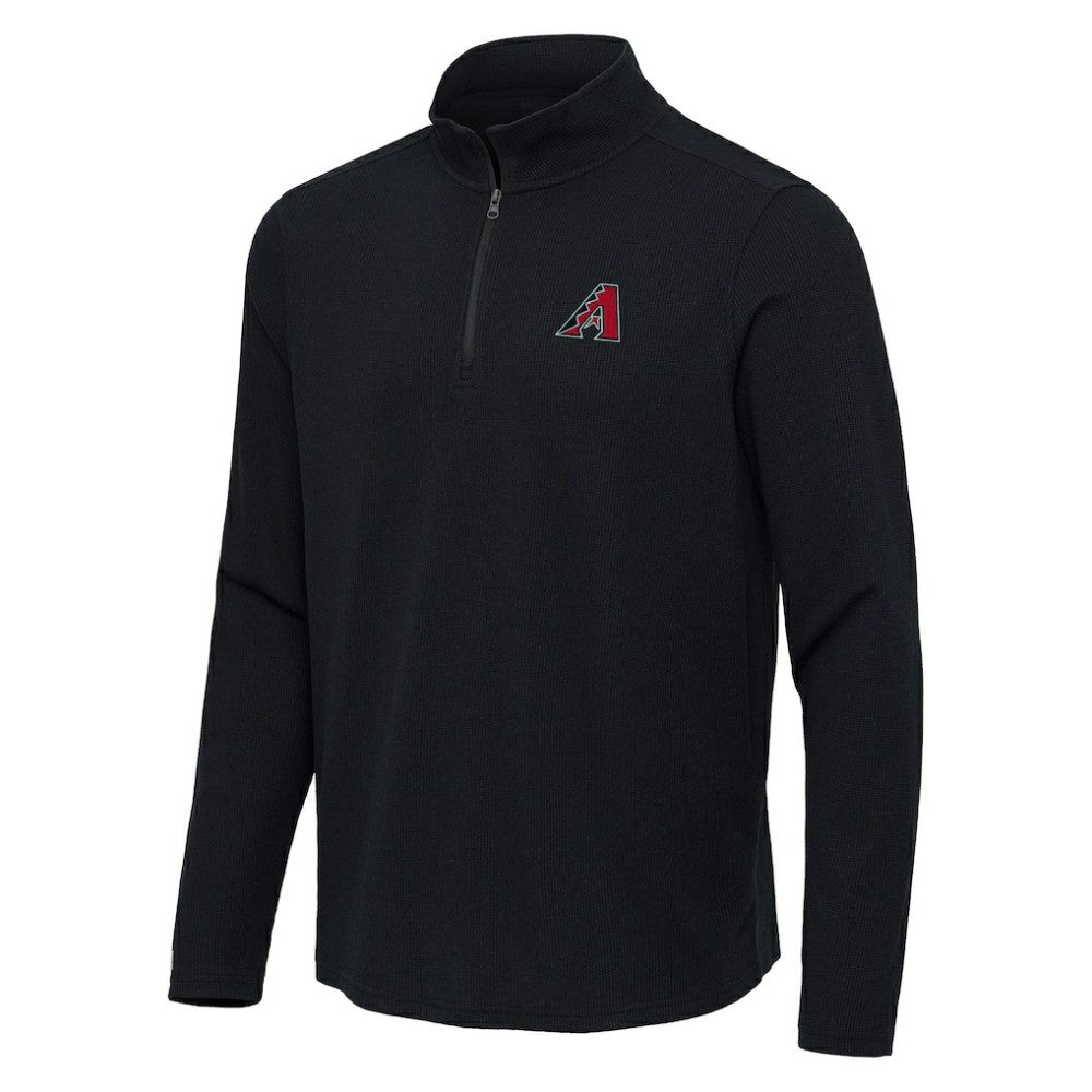 Arizona Diamondbacks Antigua Sync Tri-Blend Quarter-Zip Pullover - Heather Black Pullover