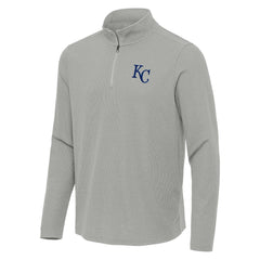 Kansas City Royals Antigua Sync Tri-Blend Quarter-Zip Pullover - Heather Gray Pullover