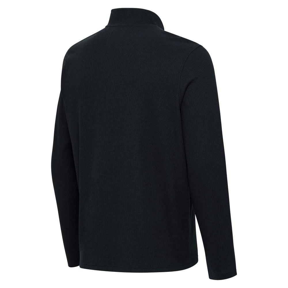 Cincinnati Reds Antigua Sync Tri-Blend Quarter-Zip Pullover - Heather Black Pullover