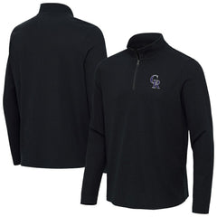 Colorado Rockies Antigua Sync Tri-Blend Quarter-Zip Pullover - Heather Black Pullover