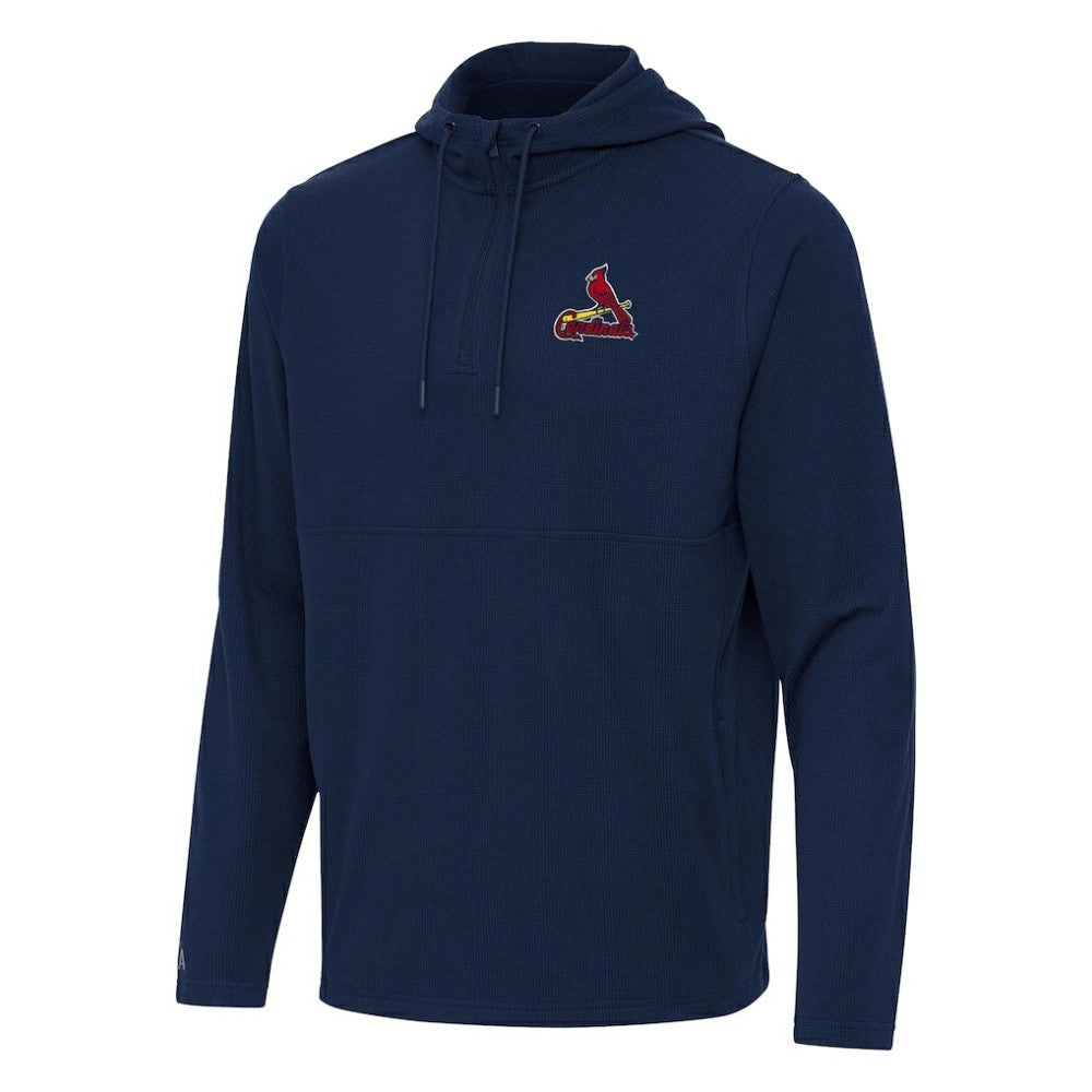 St. Louis Cardinals Antigua Connected Quarter-Zip Pullover Hoodie - Navy Hoodies