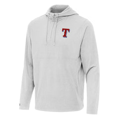 Texas Rangers Antigua Connected Quarter-Zip Pullover Hoodie - Gray Hoodies