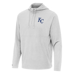 Kansas City Royals Antigua Connected Quarter-Zip Pullover Hoodie - Gray Hoodies