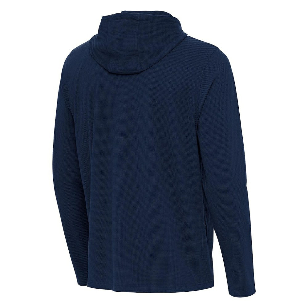 Detroit Tigers Antigua Connected Quarter-Zip Pullover Hoodie - Navy Hoodies