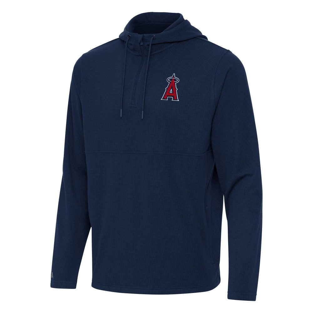 Los Angeles Angels Antigua Connected Quarter-Zip Pullover Hoodie - Navy Hoodies